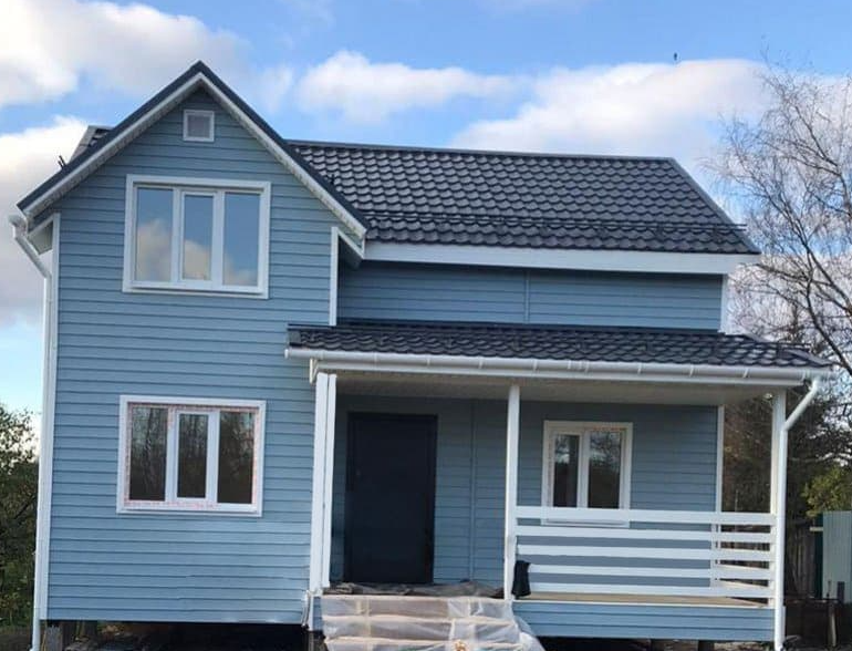 2-х этажный каркасный дом 115 м2. пос. Рощино, Ленобласть