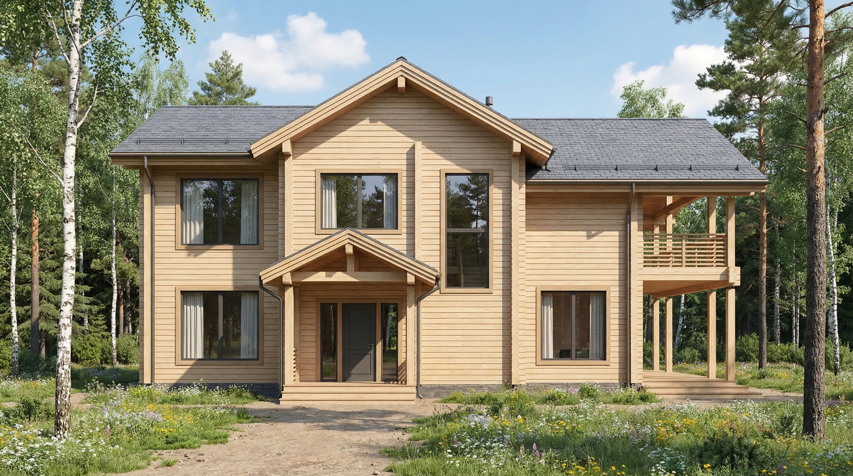 Каркасный дом 300 м²