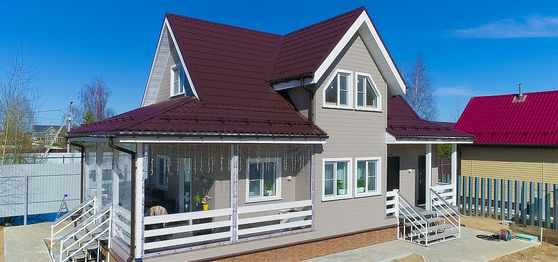 2-х этажный каркасный дом 110 м2. дер. Санино, Ленобласть