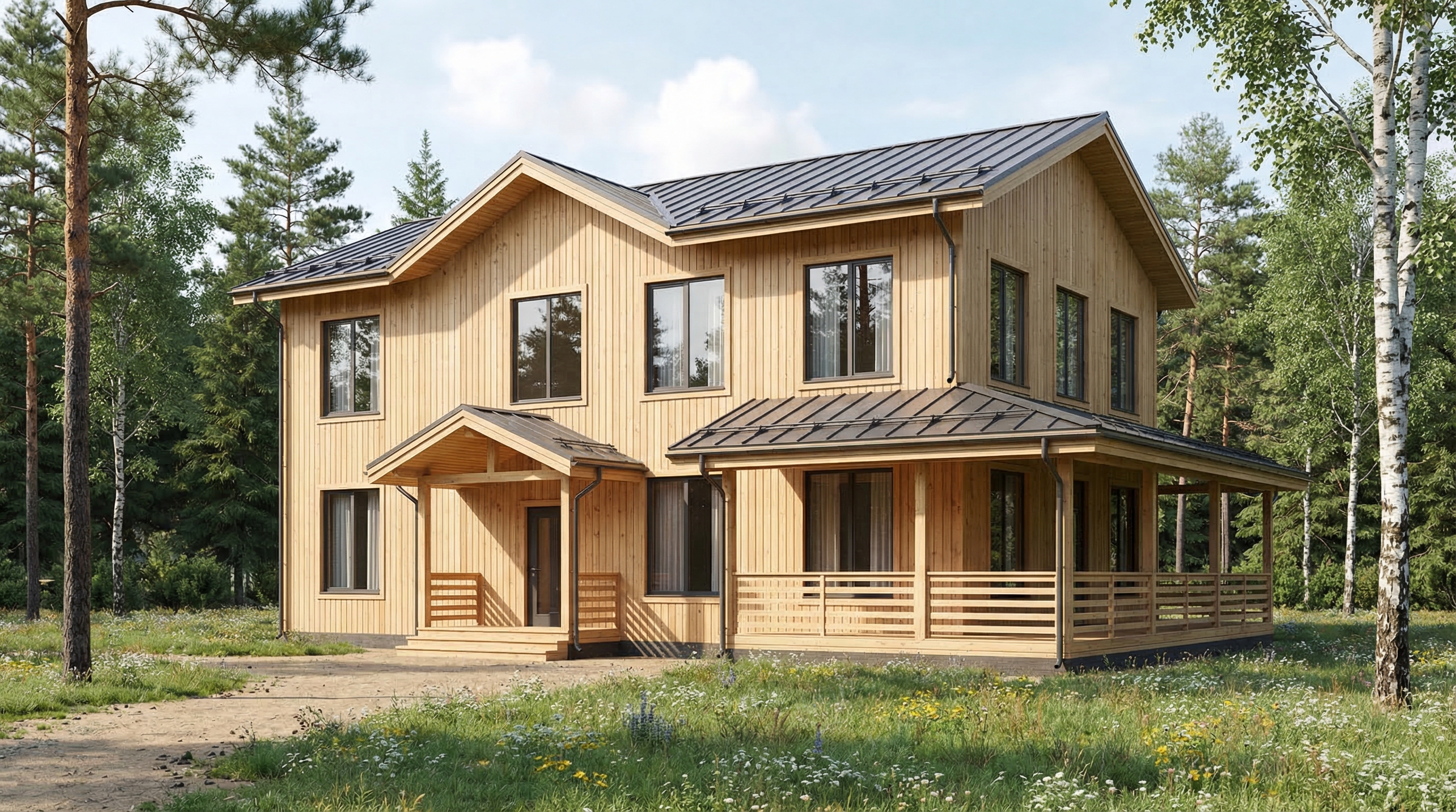 Каркасный дом 500 м²