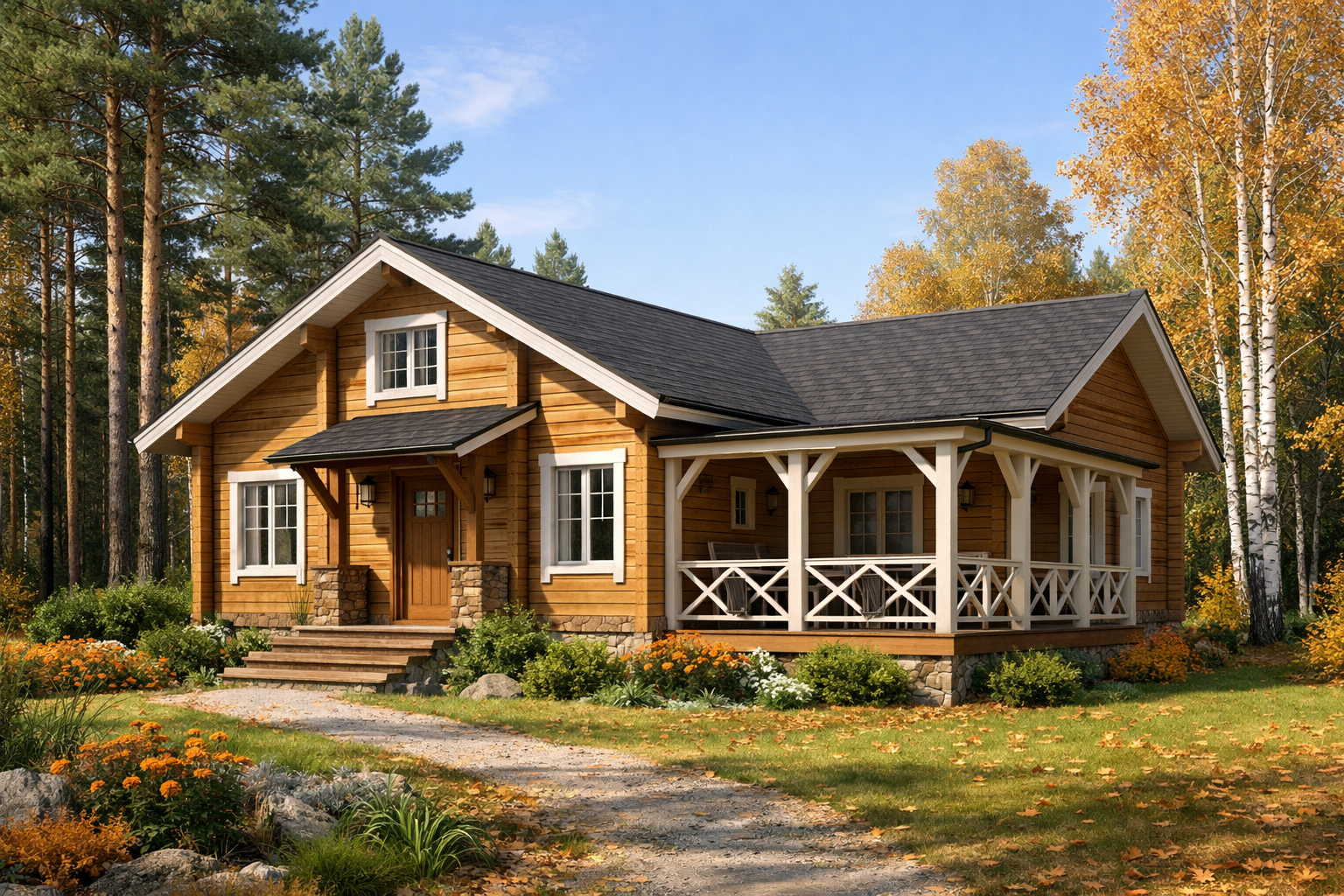 Брус дом 156 м²